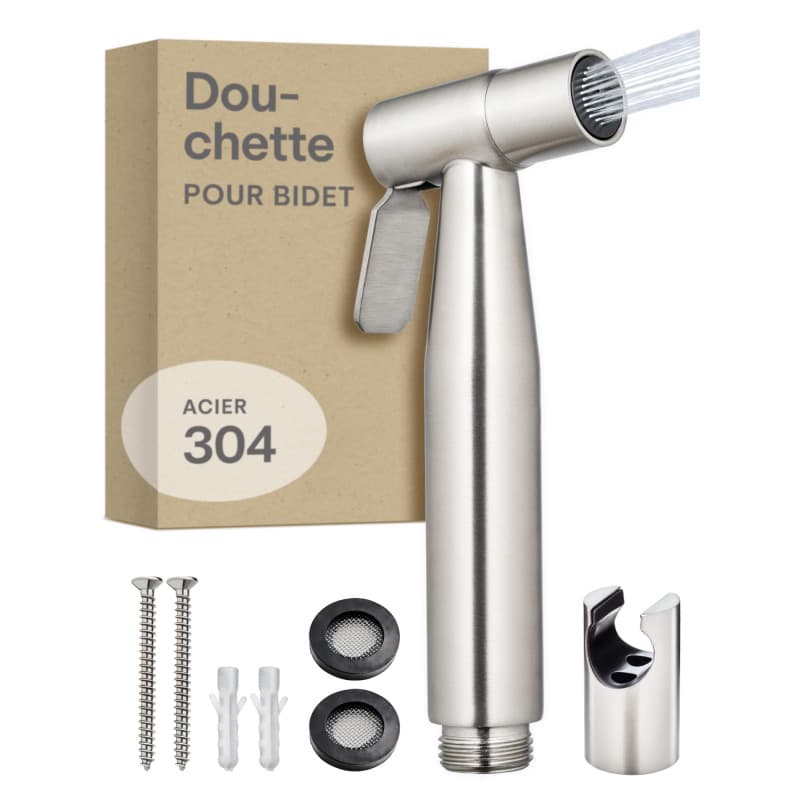 Praknu Douchette Bidet WC – Pommeau de Douche Intime avec Support en ????? ?????????? - Pulvérisateur Bidet et Jet d’Eau pour To
