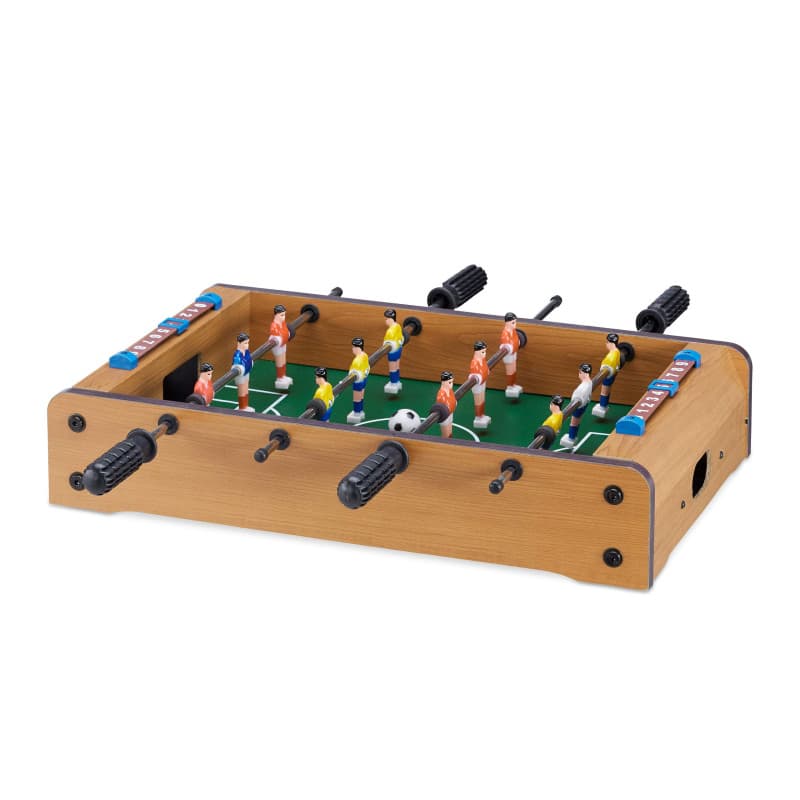 Relaxdays Jeu de football de table, enfants, adultes, EN BOIS Look, durable, Babyfoot, H x L x P : 11 x 51 x 50 cm, Green-brown