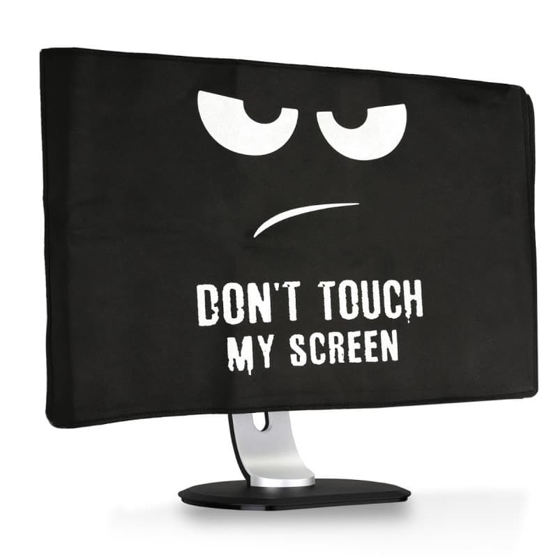 kwmobile Housse écran Ordinateur Compatible avec 24-26" Moniteur - Protection d'écran PC - Blanc-Noir