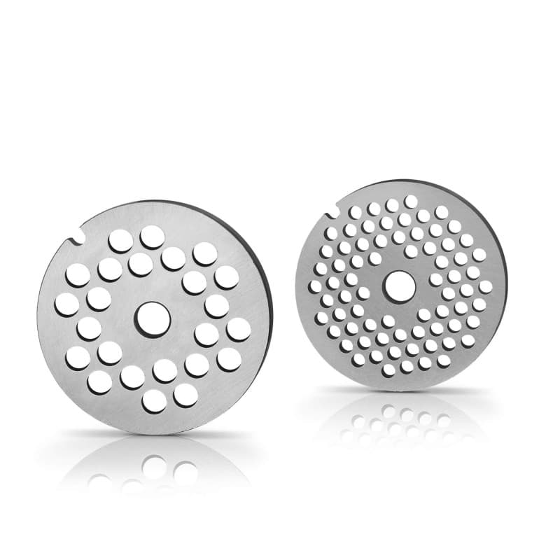 Bosch Disque perforé MUZ45LS pour hachoir à viande, 2 tranches : 3 mm, 6 mm, acier inoxydable, passe au lave-vaisselle, pour MUM