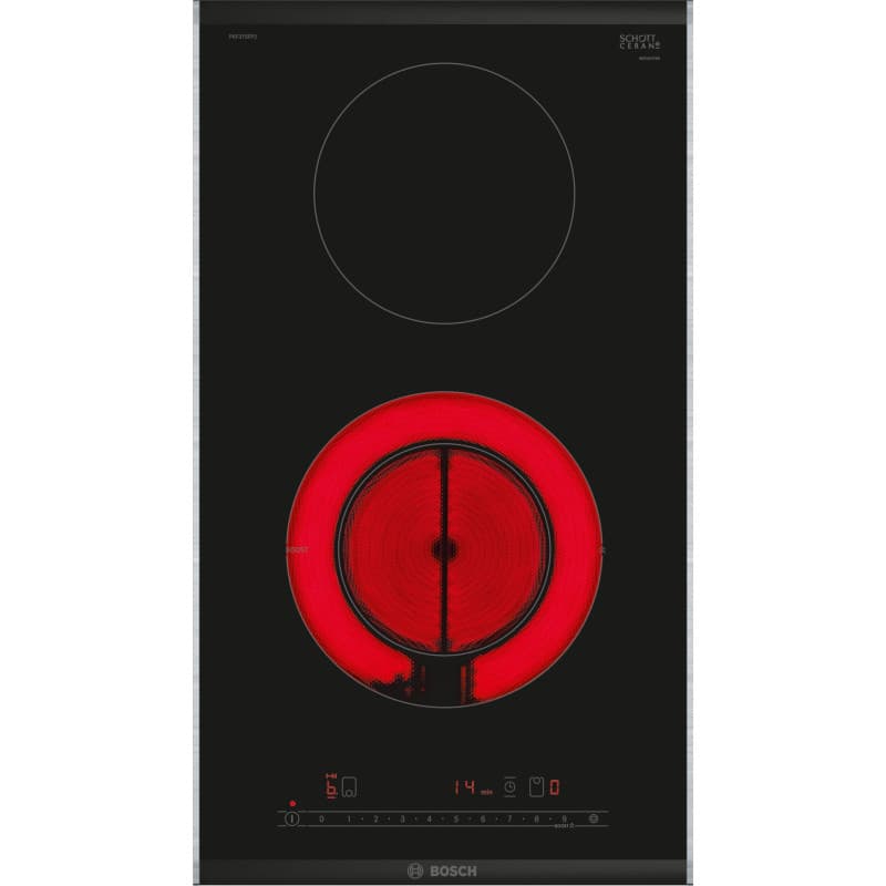 Bosch PKF375FP2E, Série 6, plaque de cuisson électrique, 2 foyers, 30 cm, 3500 W, Noir