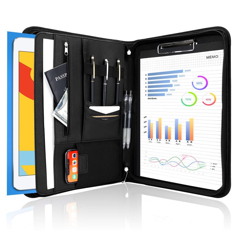 ProCase Portfolio A4 en Simili Cuir, Porte Documents avec Papiers Écrit, Porte Bloc-notes pour Record de Réunion/RDV Affaires, P