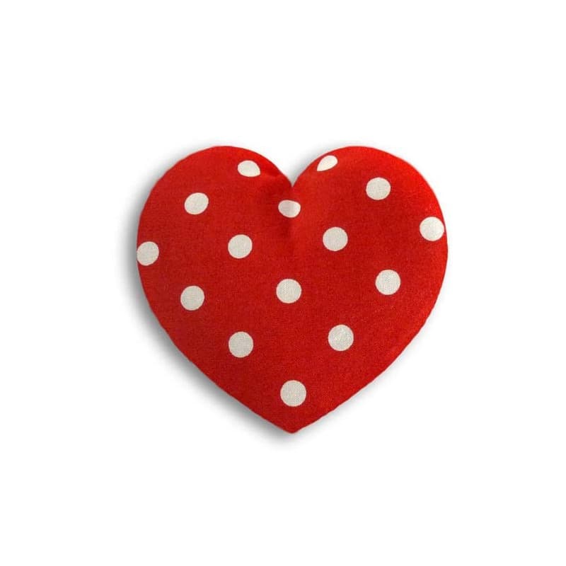 LESCHI Coussin chauffant - Bouillotte micro-ondes - cœur rouge à pois - Bouillotte graines de blé bio souple - Idéal pour réchau