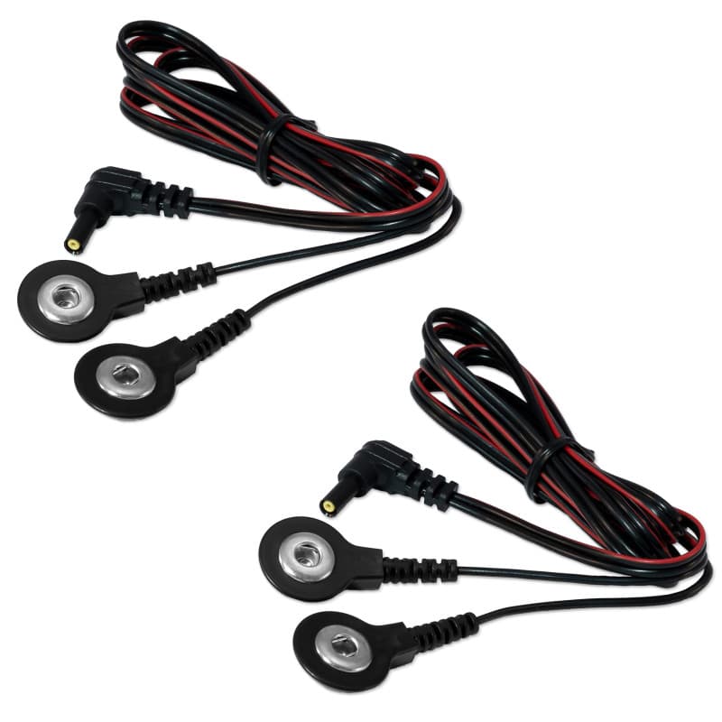 2 cables de connexion axion compatibles avec électrostimulateur SANITAS (SEM 42/43/44/50) | Connexion à bouton-pression de 3,5 m