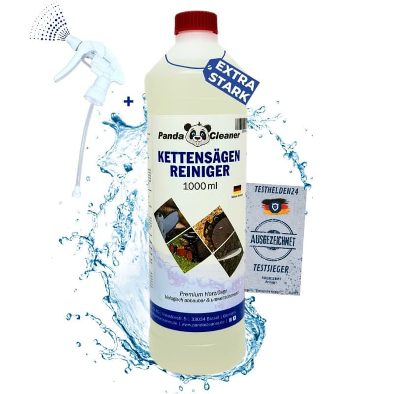 PandaCleaner nettoyant resine taille haie - Nettoyant pour tronçonneuse avec tête de pulvérisation - Dégraissant de résine 1000