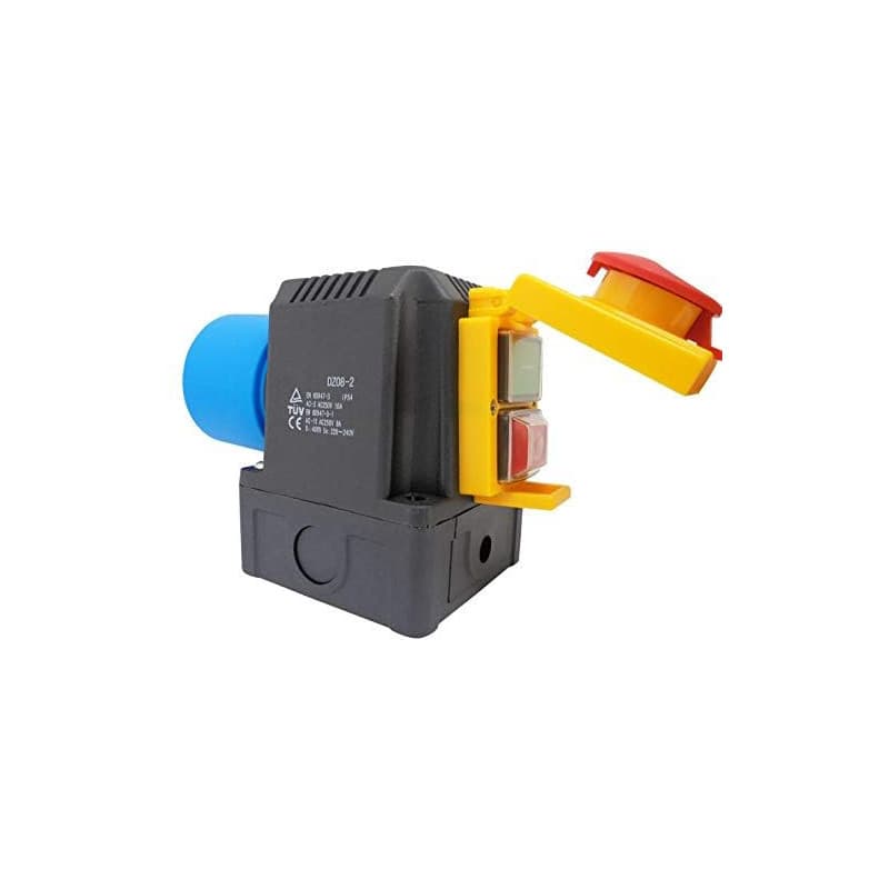 Combinaison interrupteur-prise DZ08-2 230V avec clapet d'arrêt d'urgence - construction identique : KEDU KOA2Y