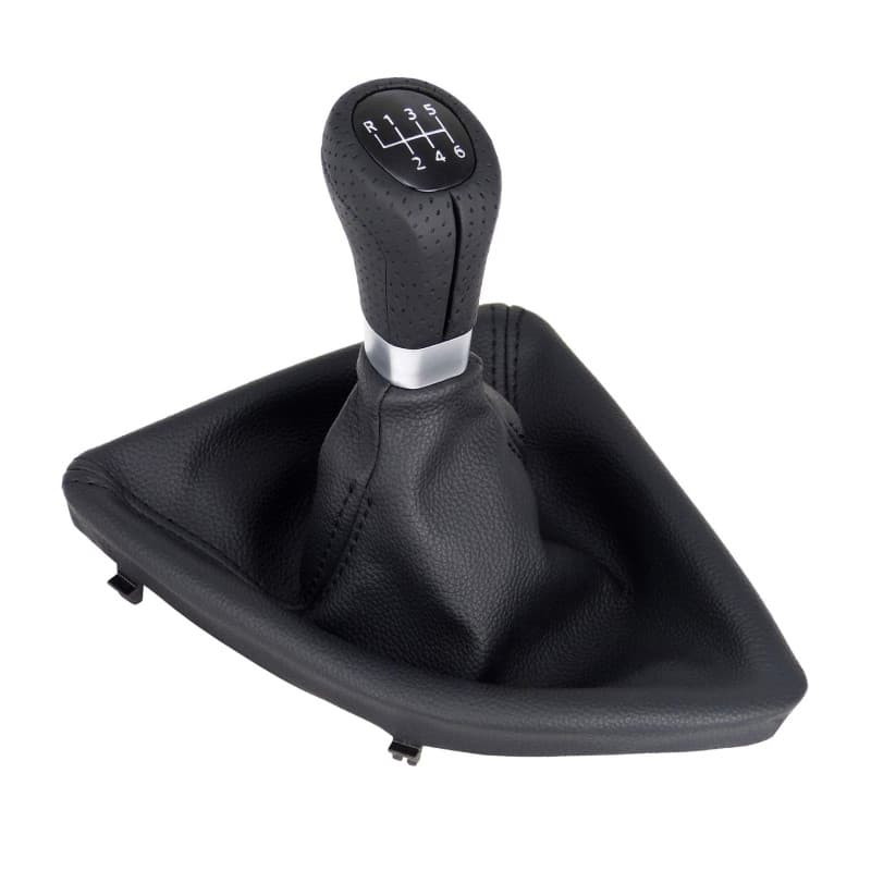 L&P A277-1 Pommeau de levier de vitesse en cuir perforé Noir 6 vitesses Compatible avec BMW Série 1 E81 E82 E87 E88 Bouton de re