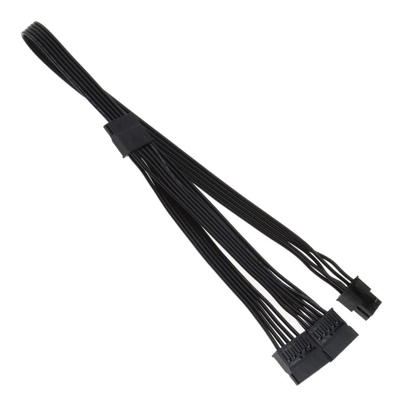 YINETTECH Adaptateur d'alimentation 6 Broches Mâle à 3X 15 Broches Femelle d'interface Disque Dur SATA Câble 1007 18AWG Compatib