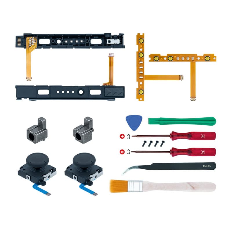 Mcbazel-18 en 1 Kit de Réparation de Remplacement pour Switch Joy-Con avec Tournevis, Outil d'ouverture, Joysticks Analogiques 3