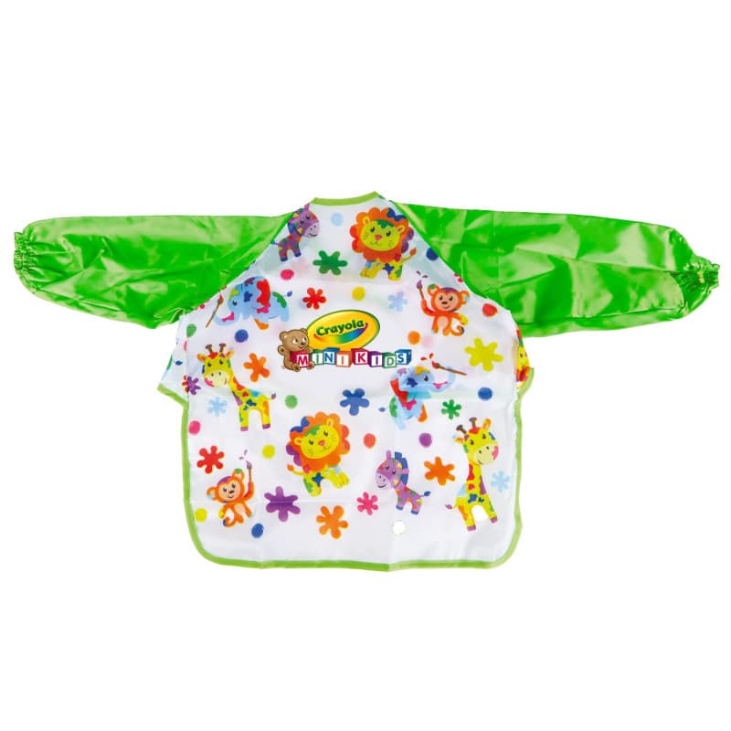 CRAYOLA Mini Kids Tablier de protection à manches longues, âge 12 mois, poids jusqu'à 17 kg, pour la maternelle et les loisirs,