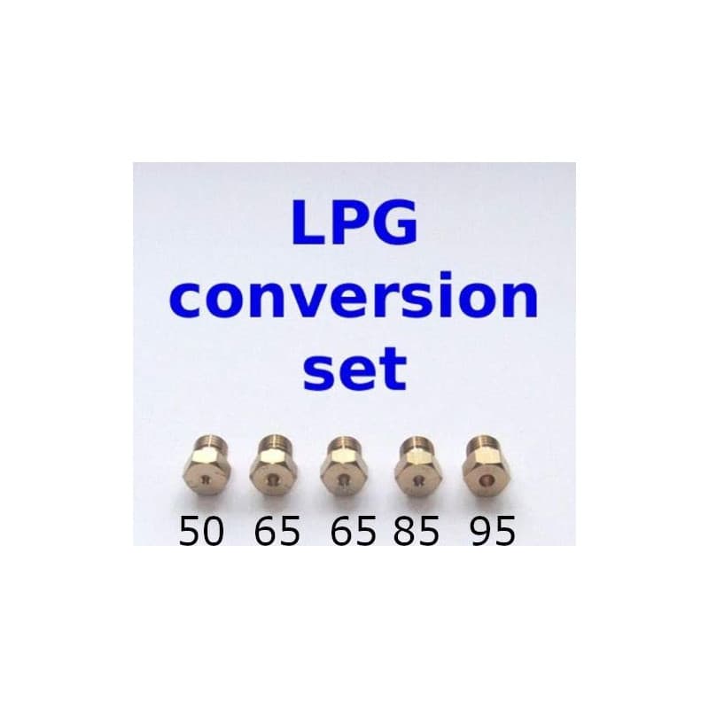 Tezla Lot de 5 injecteurs de GPL pour conversion gaz naturel en GPL, Tailles : 50, 65, 65, 85, 95