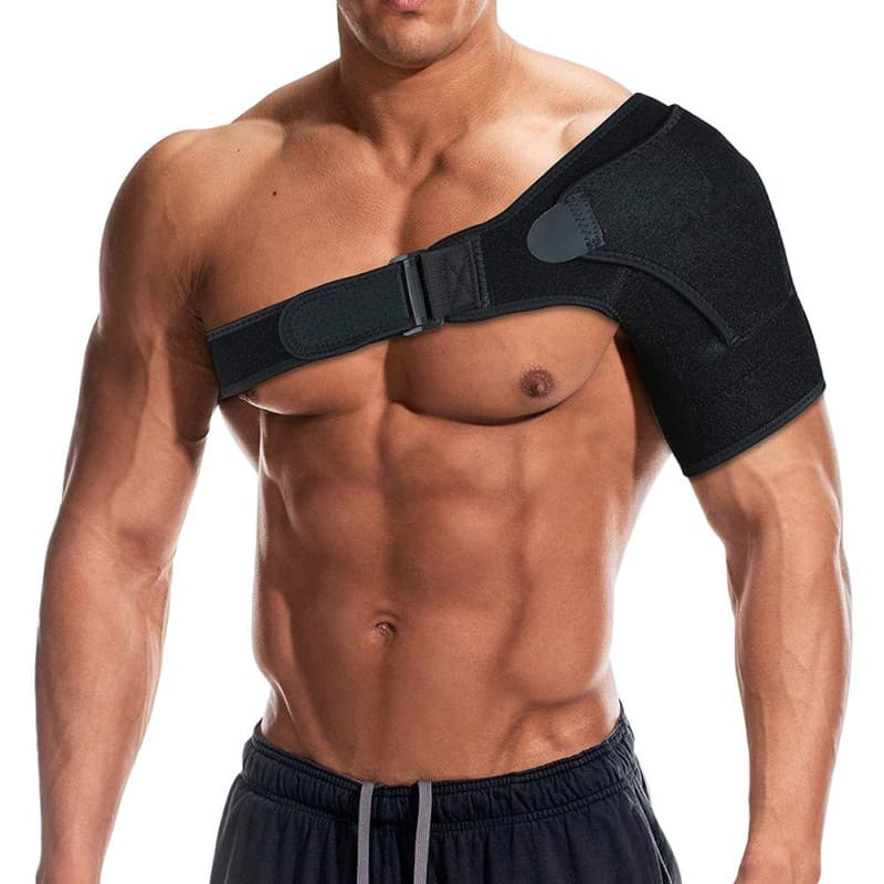 RUNZI Attelle de soutien d’épaule avec coussin de pression pour hommes et femmes, attelle d’épaule réglable pour déchirure de la