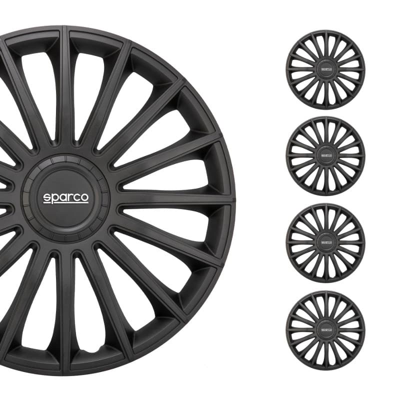 Sparco Enjoliveurs Treviso - 16-pouces - Noir - Set de 4 pièces