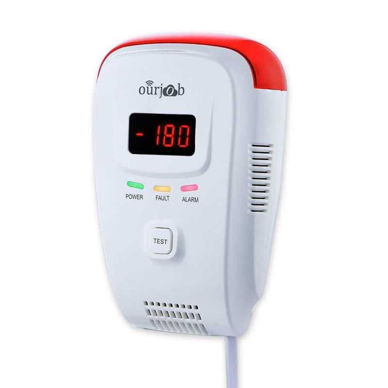 Détecteur de Fuite de Gaz LPG/Gaz Naturel/Gaz de ville Capteur, Plug-in, Propane/Butane/Méthane, Alarme avec voix et lumière str