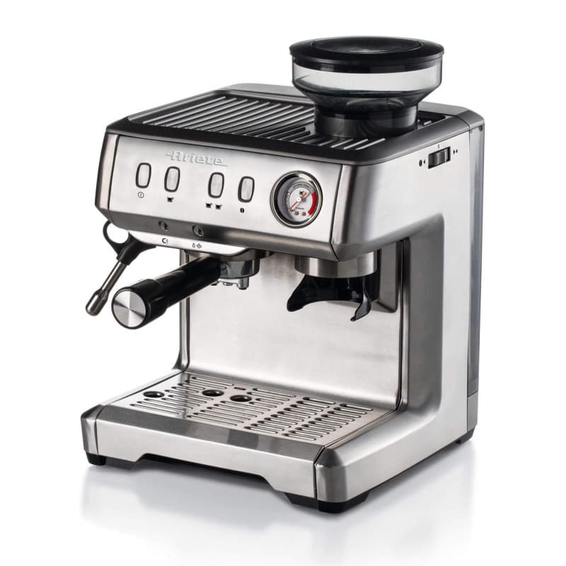 Ariete 1313, Machine à Café avec Manomètre, Moulin à Café Intégré, Compatible avec le Café en Poudre et les Dosettes ESE, 15 Bar