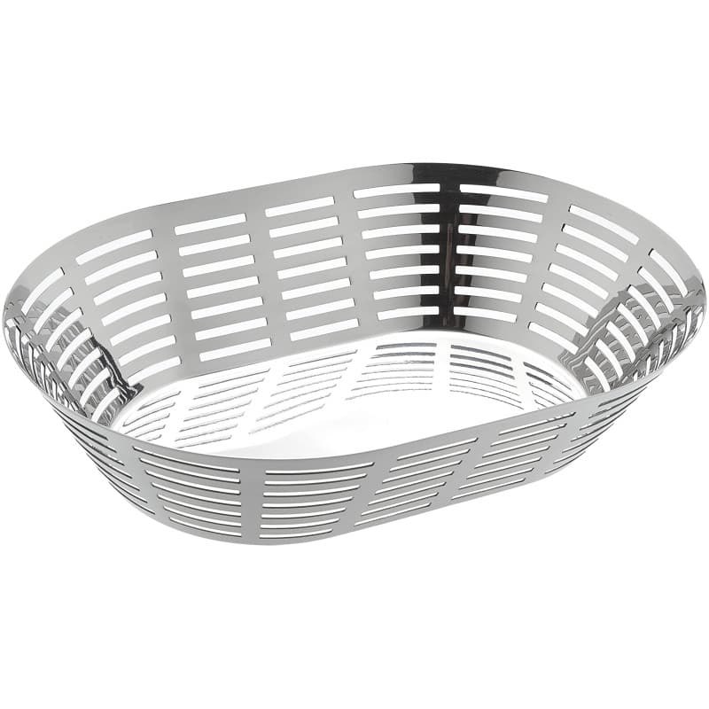 BRA Bella | Corbeille à Pain Ovale, 21 X 31 cm, Acier Inoxydable 18/10, Argent Métallique