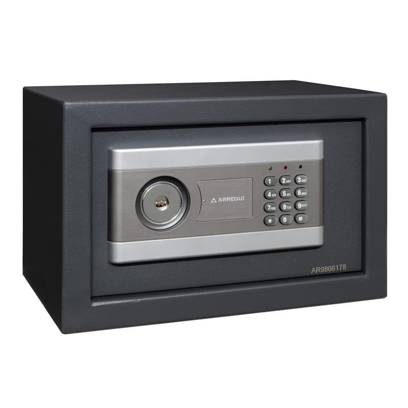 ARREGUI Stylo 19010-S1 Coffre-fort en acier, ouverture double sécurité, serrure électronique à code et à clé, coffre-fort de séc