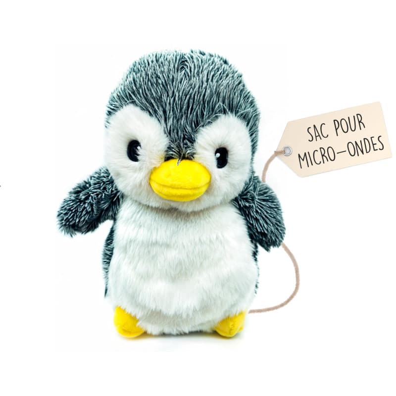 Bouillotte Micro-Onde Peluche (23 cm) - Bouillotte Peluche - Peluche Bouillotte Pingouin - Peluche Chauffante - Bouillotte Doudo