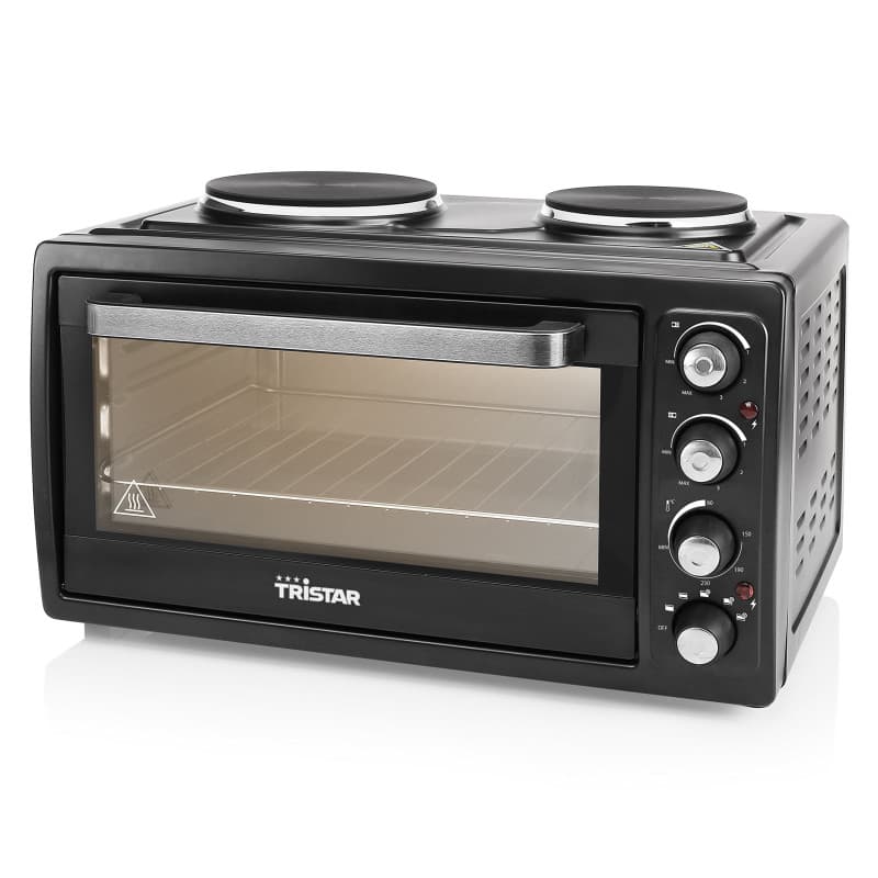 Tristar Four à convection avec 2 plaques chauffantes, Capacité : 38 L, 3100 W, Plaque de cuisson et gril, 90-230 ⁰C, adapté pour