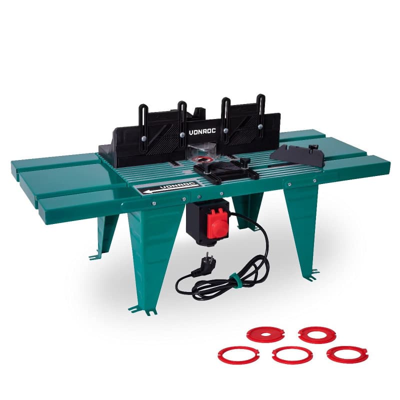 VONROC Table de Fraisage pour Défonceuse 1800W - Table Fraisage 155mm Diamètre - Idéal pour Créer des Rainures - Guide Parallèle