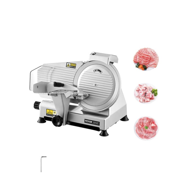 VEVOR Trancheuse à viande commerciale, 180 W, trancheuse électrique pour aliments de charcuterie, avec lame de qualité supérieur
