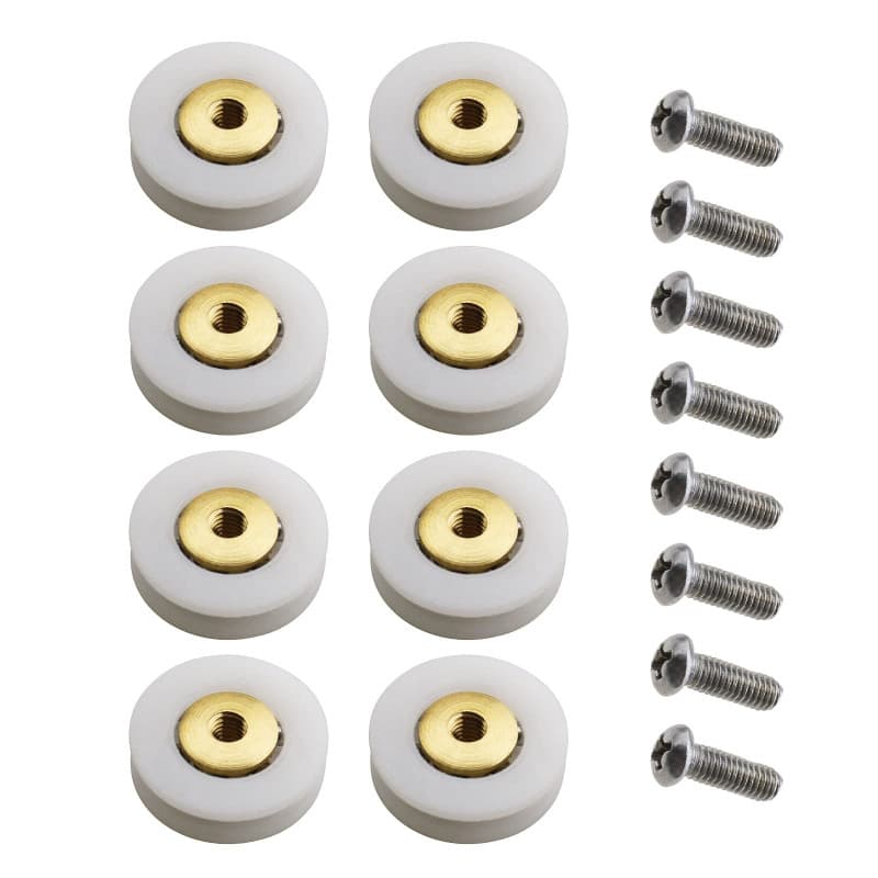 YINETTECH Lot de 8 rouleaux de porte de douche avec rainures en V 19 mm et roues avec vis M4