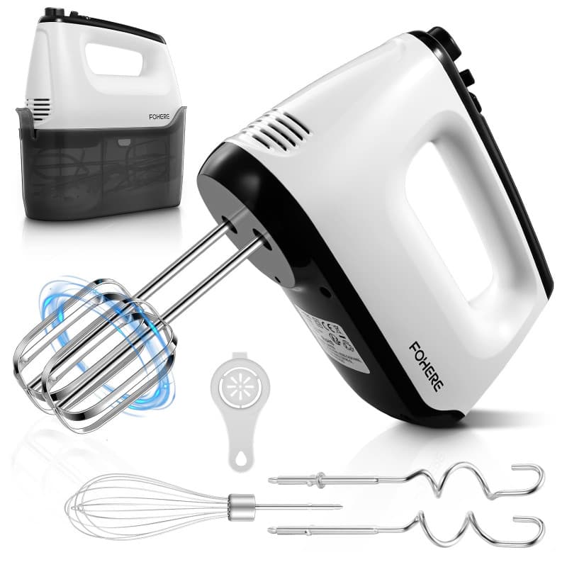 Mixeurs 9111A Batteur à Main - 6 Vitesses - avec Turbo - Batteur à Main Électrique 400 W - avec Boîte de Rangement - 6 Accessoir