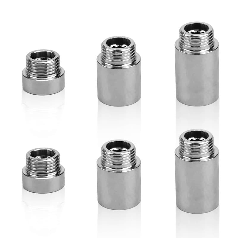 6 Pièces Rallonge de Robinet 1/2", Rallonges Robinet en Acier Inoxydable Raccord Fileté Demi Pouce Interface Filetée Extérieure