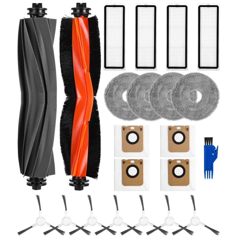 Jissta Kit d'accessoires pour Xiaomi X20+/Dreame L10s Ultra/ L10 Ultra, Pièces de Rechange pour Dreame, 2 Brosse Principale, 7 B