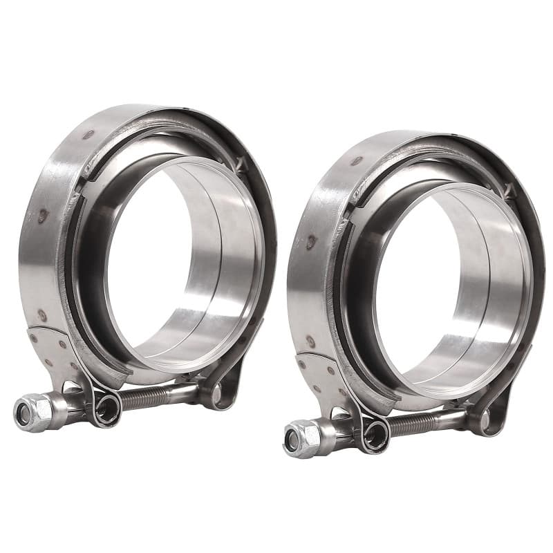 Bohaner Kit de colliers de serrage en V pour pot d'échappement de voiture - 2 colliers de serrage en V en acier inoxydable - 76