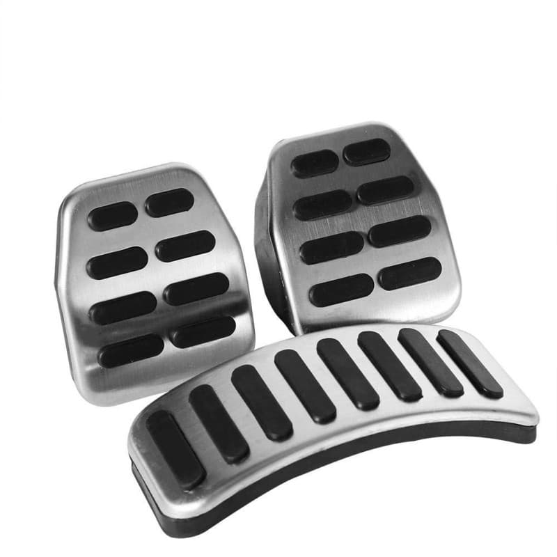 Qiilu Pedale Voiture Sport, 3pcs Pédales Repose-Pieds Manuelle en Acier Inoxydable pour