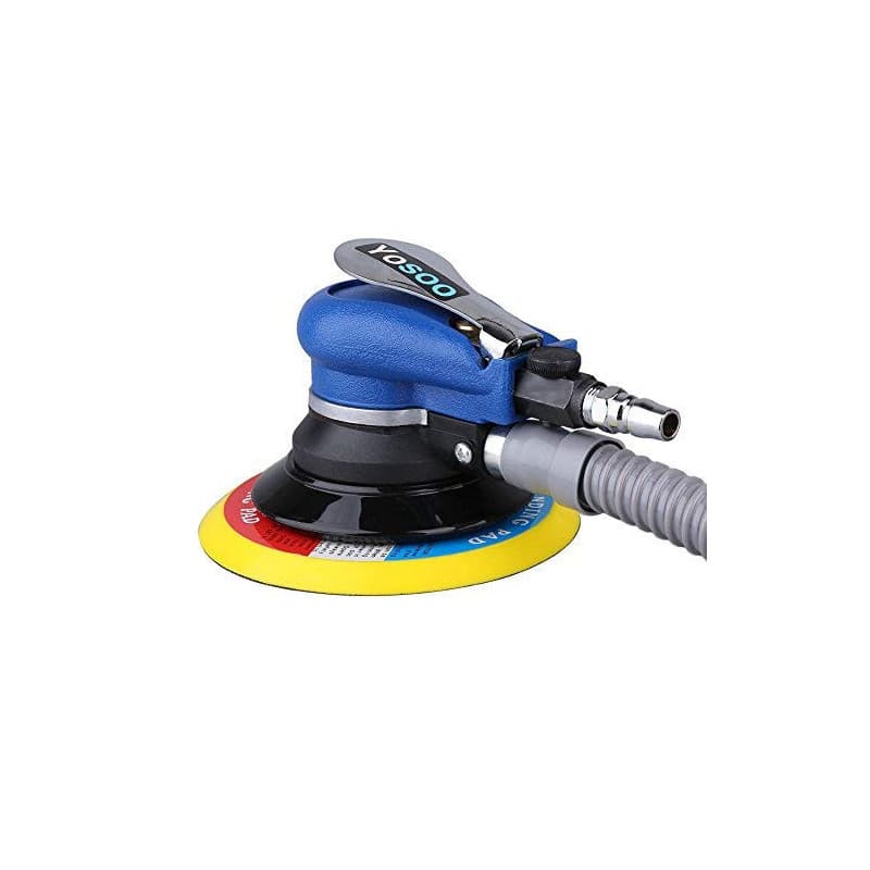 Polisseuse Pneumatique, 10 000RPM Pneumatique De Ponceuse d'Orbite avec Plateau de Ponçage Diamètre 150 mm pour Polissage Meulag