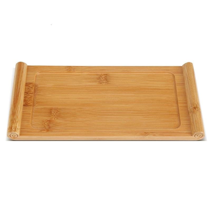 Fdit Plateau à thé en Bambou Plateau de Service Thé Chinois Portable Voyage Théière Dessous de Plat Plateau de Service Dessert d