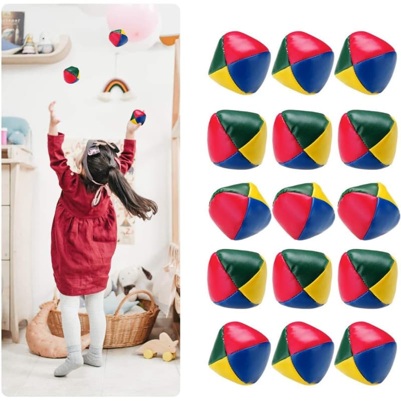 Surplex Paquet de 15 Balles de Jonglage pour Débutants, Mini Balles de Jonglerie de Qualité Professionnelles pour Débutants, Cir