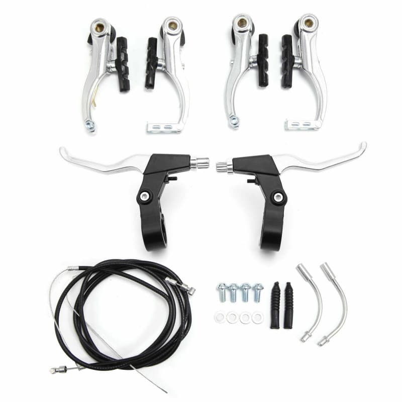Bohaner Kit de freins de vélo - Argenté - Kit complet de freins en V avant et arrière - Pour la plupart des vélos, vélos de rout