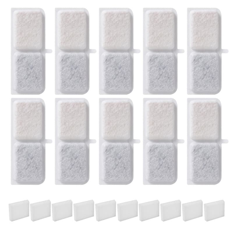 Filtre Fontaine Eau Chat, pour 20 Filtre Fontaine Eau Chat Catit, contient 10 éléments Filtrants et 10 éponges Filtrantes, Filtr
