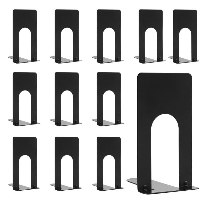 6 Paires Serre Livre,Serre Livres en Métal, Serre Livres de Haute Qualité, Anti-Rayures et Antidérapants, Adaptés aux Bureaux, é