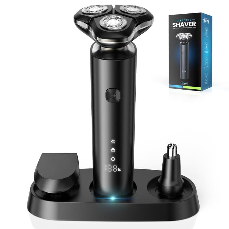 ETROBOT Rasoir Electriques Hommes, 3D Tondeuse Barbe Homme- Rasoirs Électriques Homme avec Rechargeable Base -Rasoir Humide/Sec