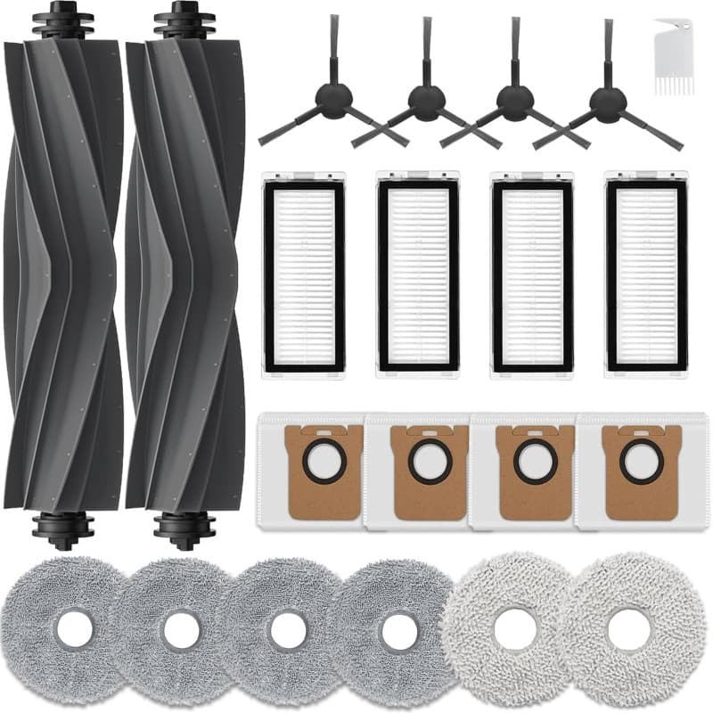 AVAENZO Accessoires pour Dreame L20 Ultra 2 Brosse Principale Rouleau 4 Chiffons 4 Filtres 6 Brosse latérale Aspirateur Pièces d