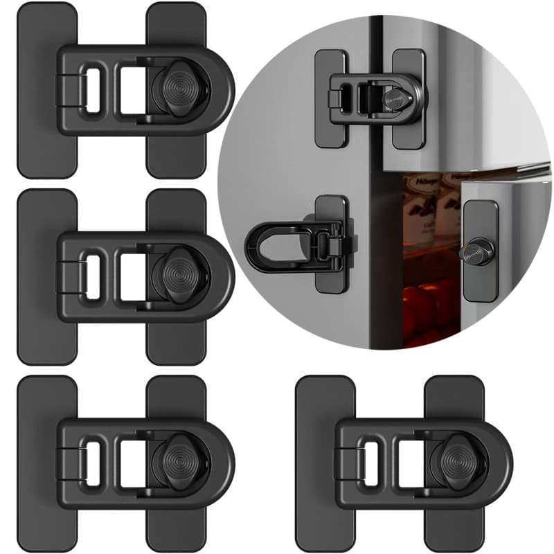 Oruiiju 4 Pack Serrure de porte de réfrigérateur de sécurité enfant,pour réfrigérateurs, congélateurs et armoires,utilisant un a
