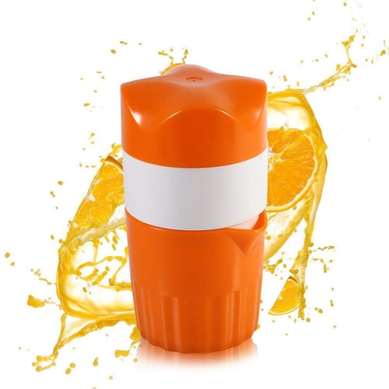 Presse-Agrumes Manuel Portable pour Oranges Presse-Fruits Mini À Main (Couleur: Orange Et Blanc)