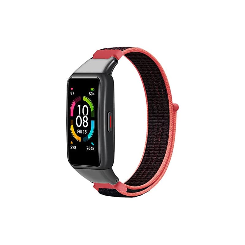 Niboow Nylon Bracelet Compatible avec Huawei Band 6/Honor Band 6, Souple Réglable Sport Strap, Remplacement Respirant Tissé Doux