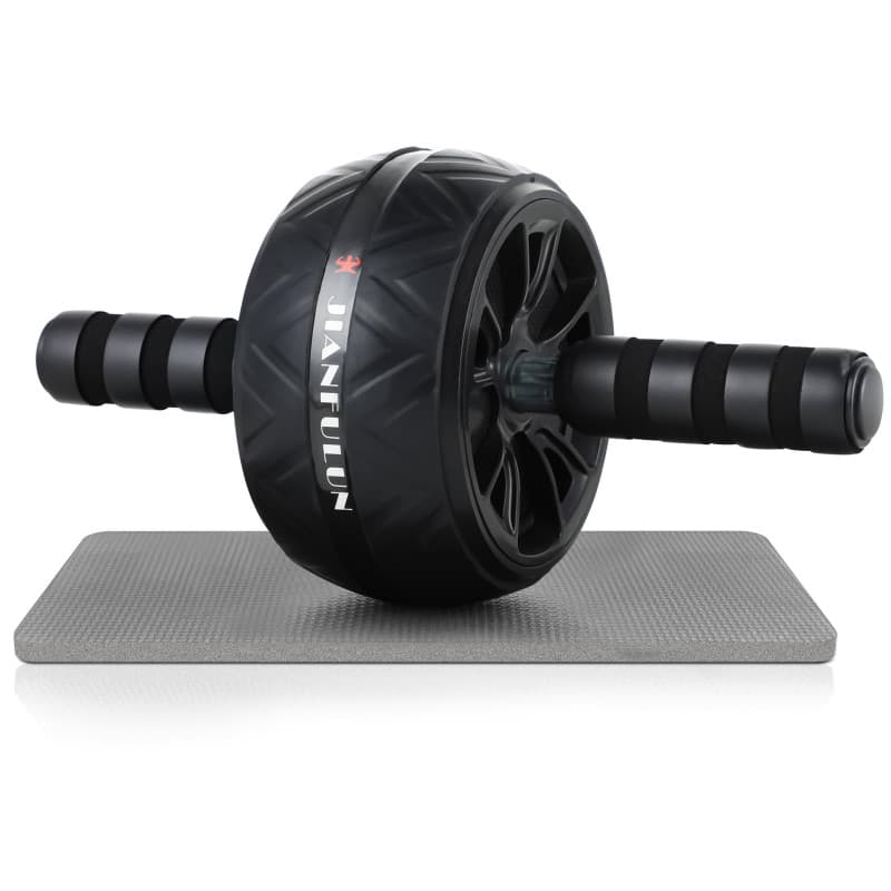 Roue Abdominale - AB Roller - Appareils de Fitness pour Abdominaux - Roue Antidérapante pour Abdominaux - Tapis pour Genoux - Fi