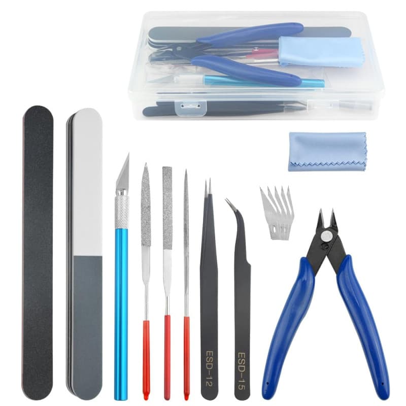 WMYCONGCONG Lot de 15 Kit d'outils pour maquettes Gundam Kit d'outils de construction pour modéliste pour bâtiments, voitures, a