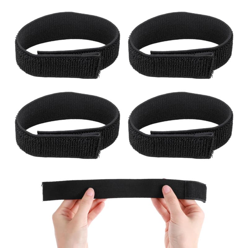 Lot de 4 pinces à pantalon pour vélo, ski, bandes Velcro larges, serre-câbles, bande Velcro, réflecteur en caoutchouc, pour adul