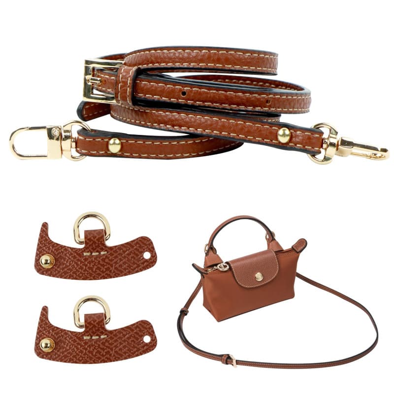 Bandoulière en Cuir pour Mini Sacs, Remplacement en Cuir Véritable sans Perforation pour Le Mini Bag, Petit Sac a Main Femme,Mar