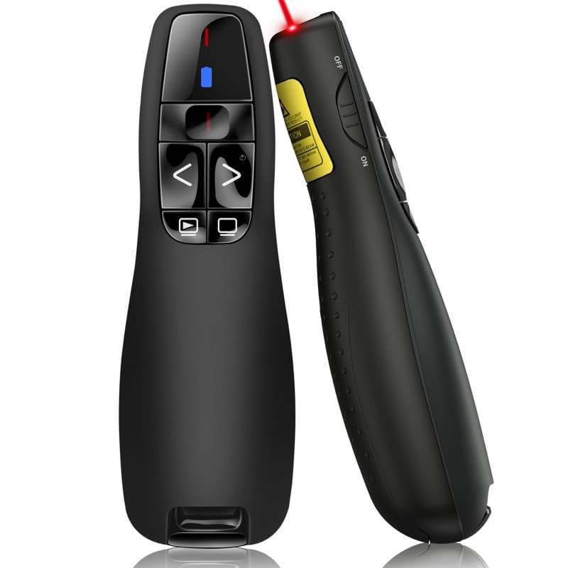 HELLCOOL Télécommande de Présentation sans Fil, 2,4 GHz Récepteur USB, Télécommande Powerpoint pour Windows/Mac/PowerPoint/Keyno