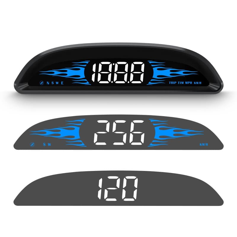 AMROOLOO Compteur de vitesse GPS pour voiture, affichage de la vitesse, affichage tête haute, compteur de vitesse, compatible av