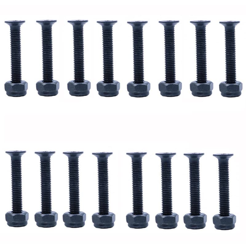 ANCLLO Lot de 16 vis de rechange pour skateboard et longboard - 35 mm - Noir