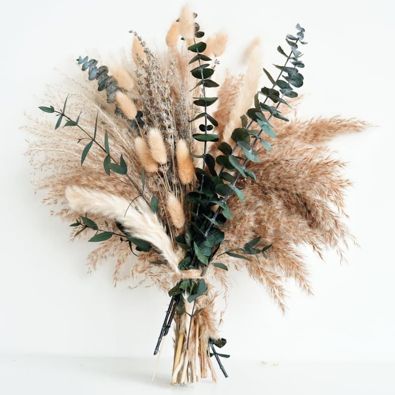 Herbe de la Pampa Verte - Décoration de Table pour Salle à Manger et Salon - Fleurs Séchées et Artificielles - Petite Décoration